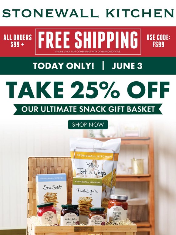 Today Only: Give Dad Our Ultimate Snack Gift Basket for 25% OFF!