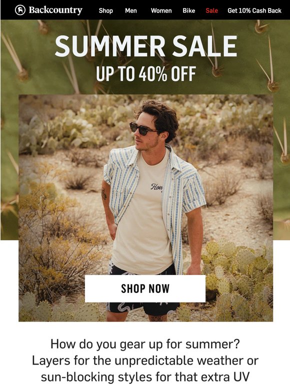 Up to 40% off summer styles 😎