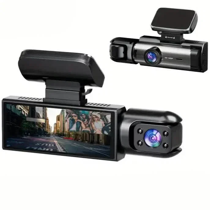 Image of 1080P High-Definition Dual Camera Dash Cam for Cars 3.16 Inch IPS Screen GPS and Lane Departure Warning