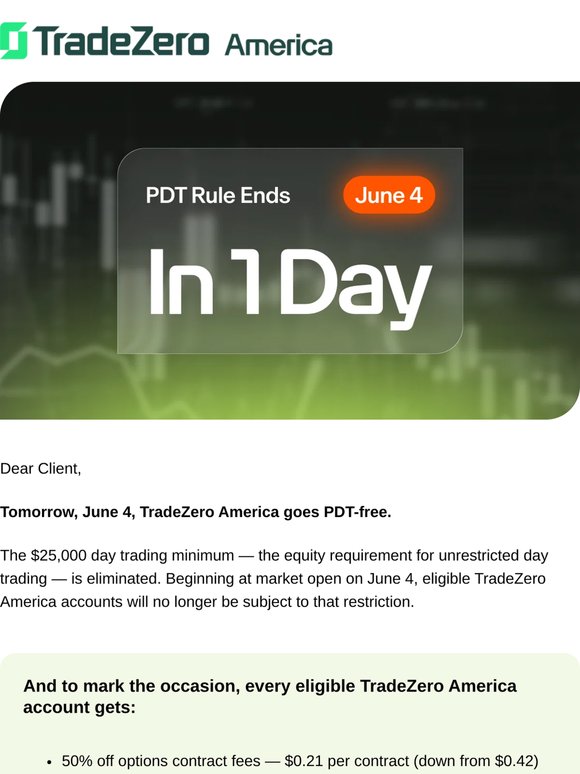 The $25,000 day trading minimum ends tomorrow
