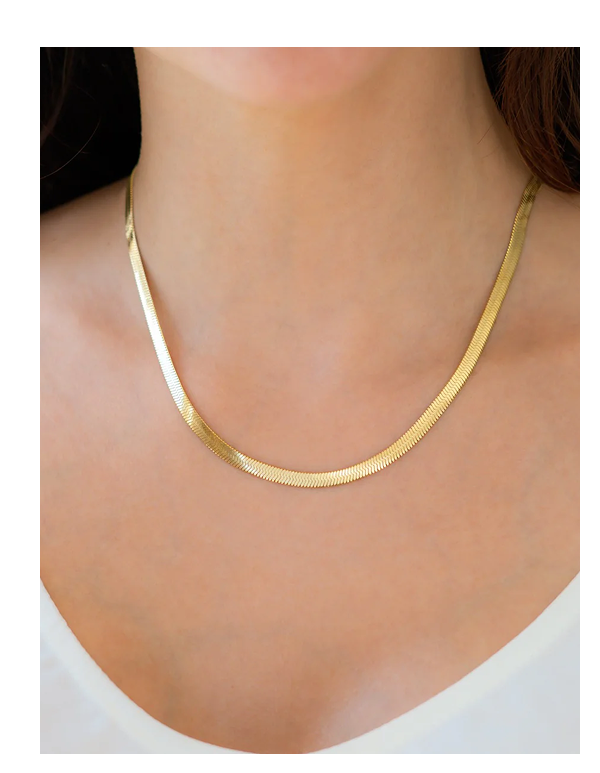 Herringbone Gold Chain Necklace