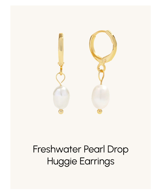 Freshwater Pearl Drop Huggie Earrings