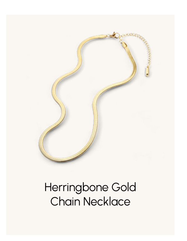 Herringbone Gold Chain Necklace