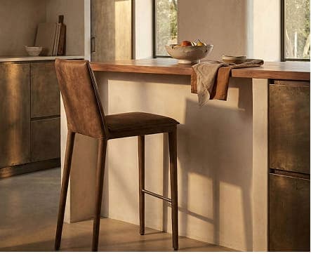Newton Orris Brown Leather Counter Chair