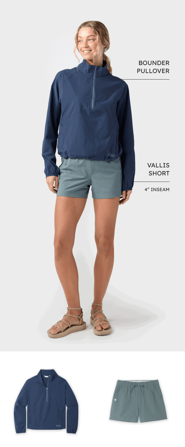 Women's Bounder Pullover and Women's Vallis Short