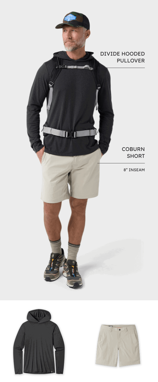 Men's Divide Hooded Pullover and Men's Coburn Short