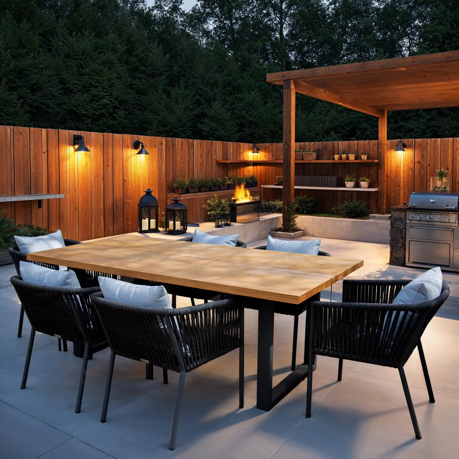 Image of Aruba 6 Chair Teak Table Dining Set 