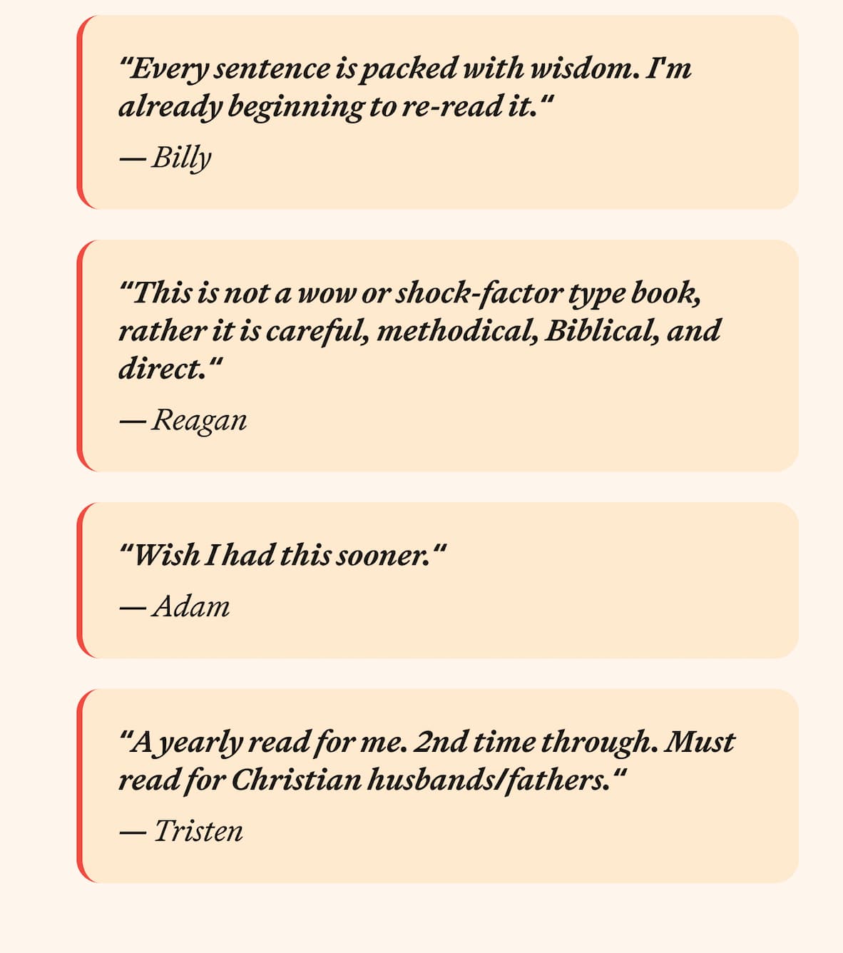 Testimonial: Every sentence is packed with wisdom ...