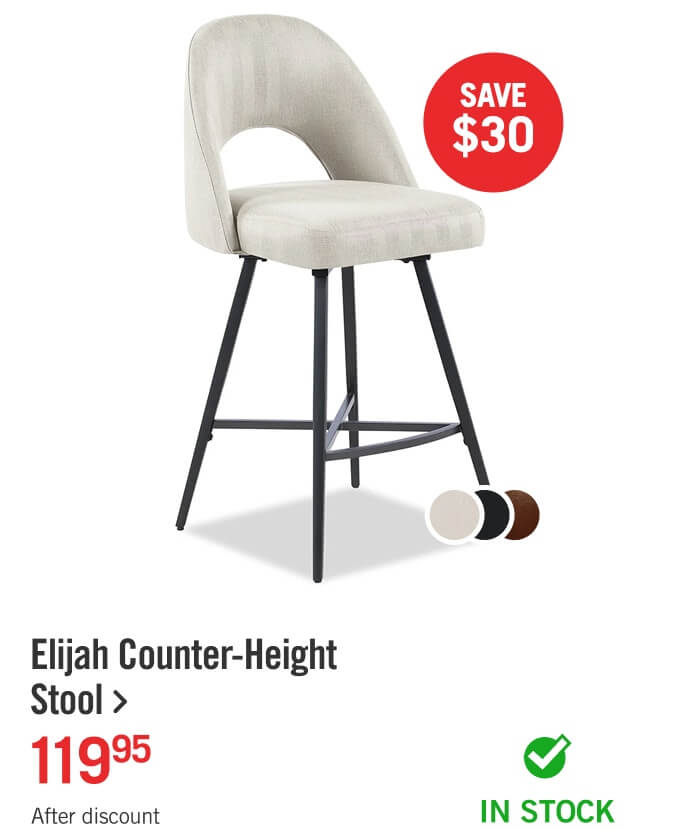 Elijah Counter-Height Stool with Swivel Seat.