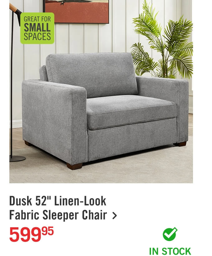 Dusk 52" Linen-Look Fabric Sleeper Chair.