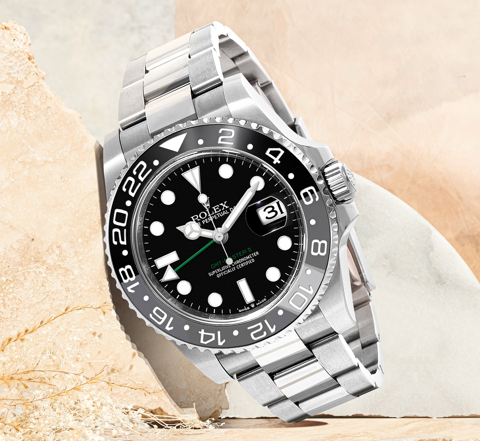 GMT-Master II Black & Grey Ceramic Bezel Men's Watch 126710GRNR-0004