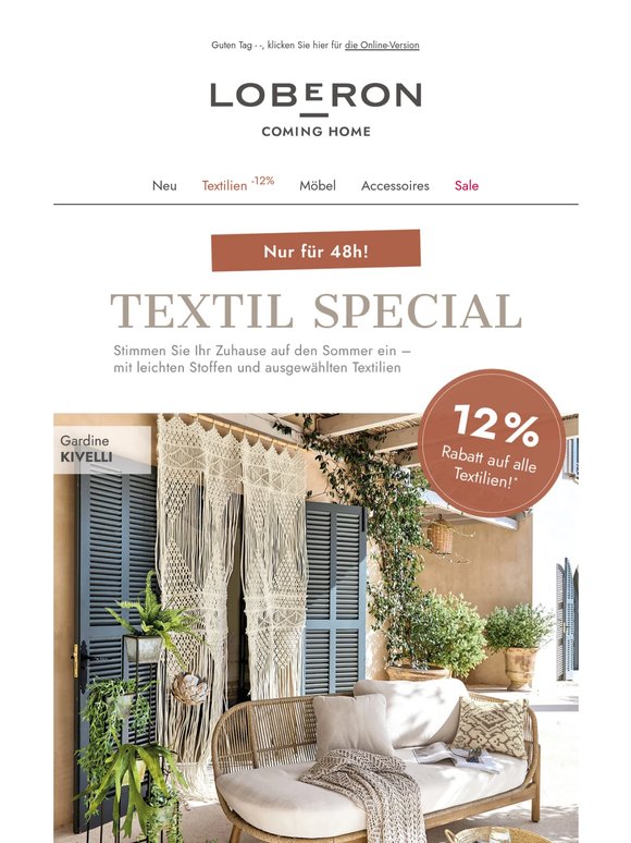 Nur für 48h⚡12 % Rabatt auf alle Textilien