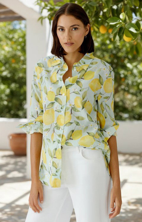 Ladies Oui Lemon Print Shirt