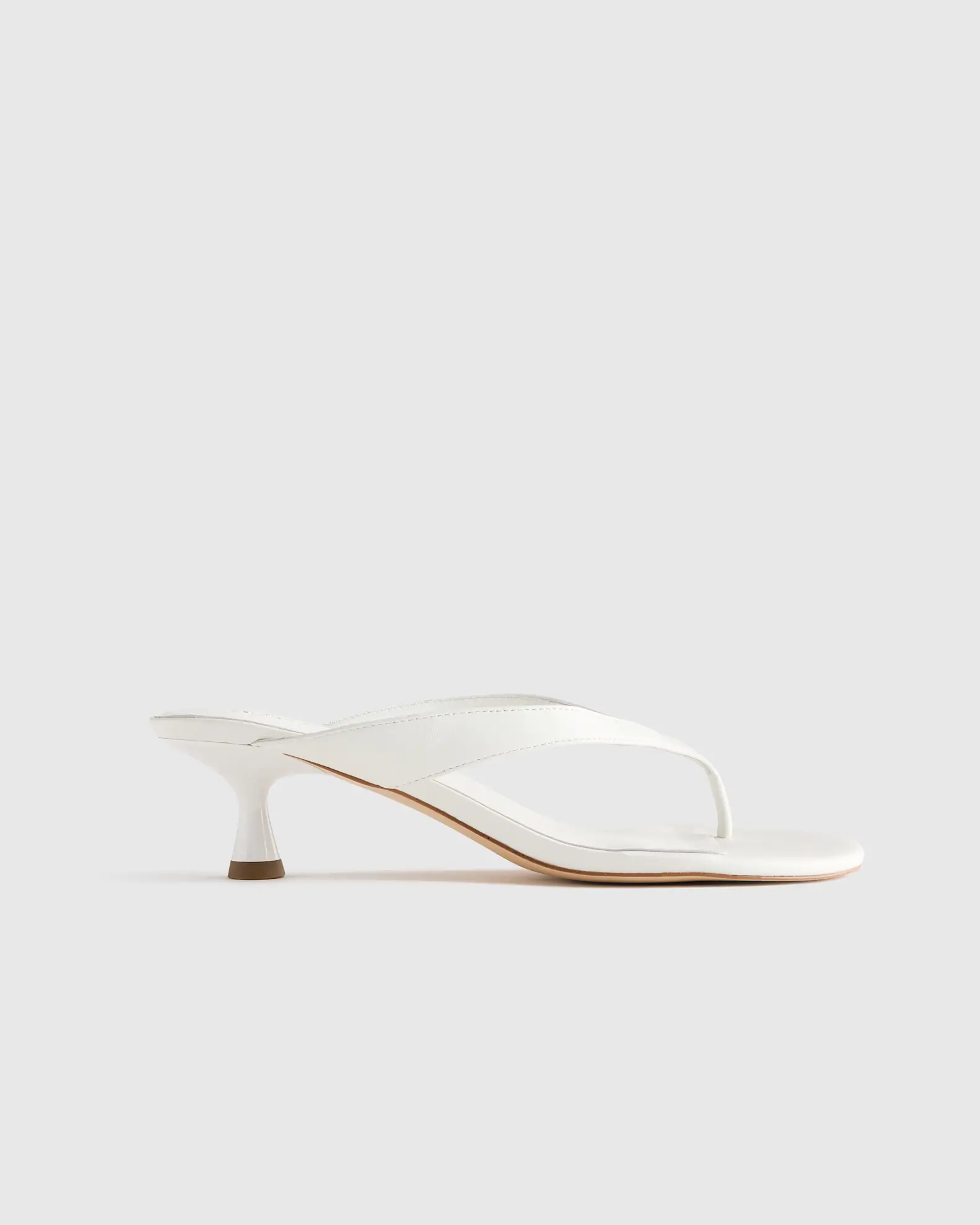 Italian Leather Thong Kitten Heel Sandal