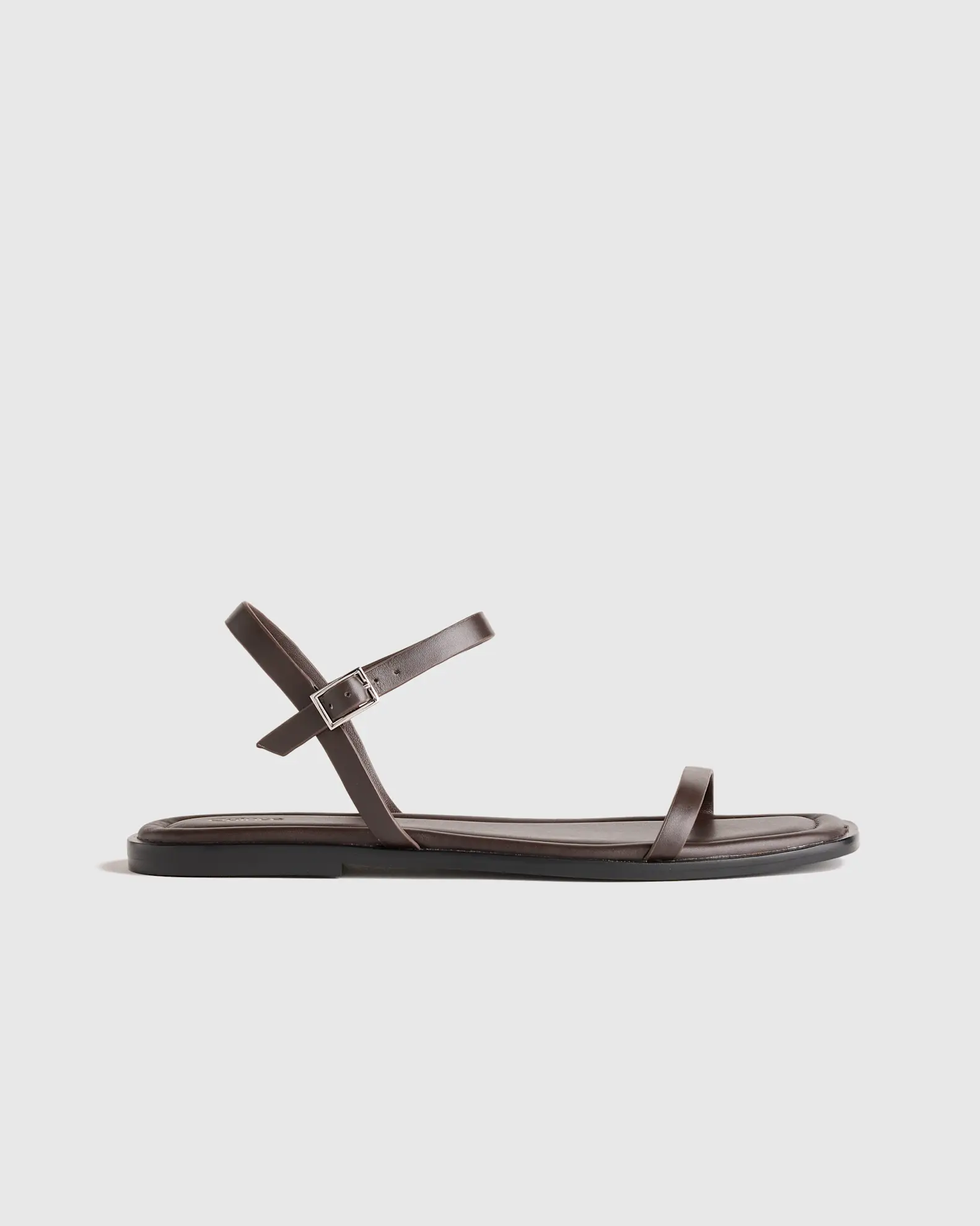 Italian Leather Ankle Strap Flat Sandal
