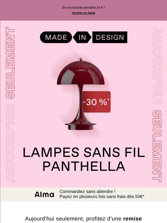 💡Lampes sans fil Panthella à -30%*