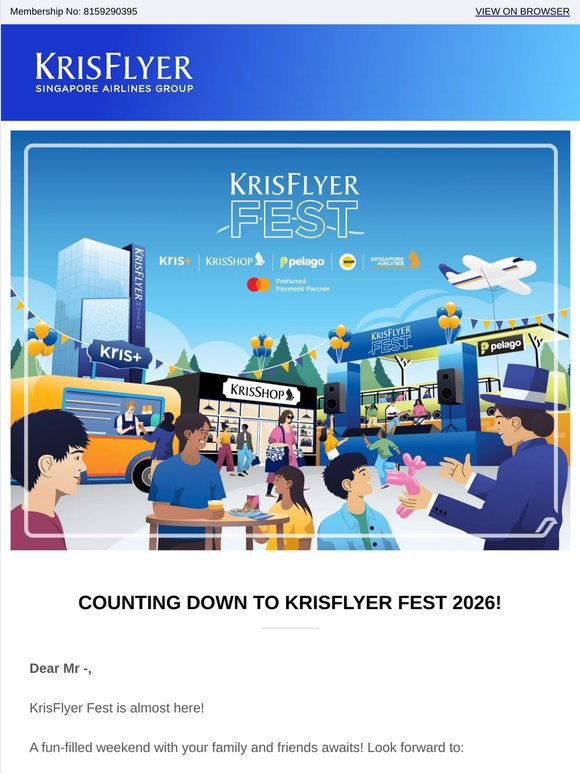 Join us at KrisFlyer Fest this weekend at Jewel Changi Airport!