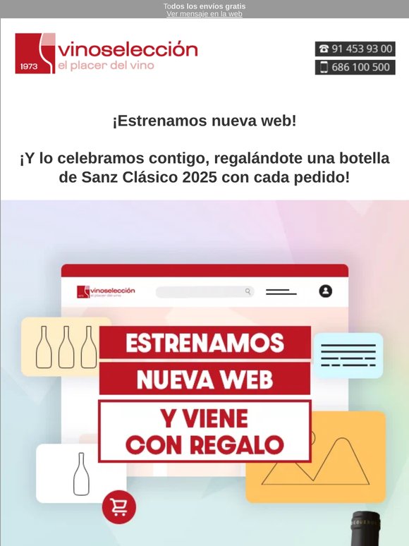 ¡Estrenamos nueva web, lo celebramos regalándote 1 botella de Sanz clásico 2025 con cada pedido!