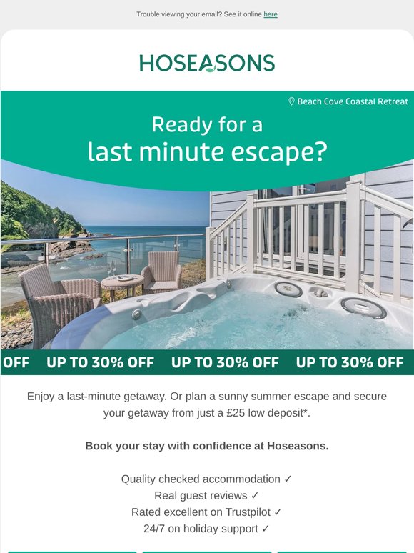 Ready for a last-minute escape, —?