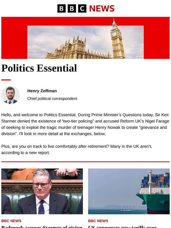 Politics Essential: Starmer rejects 'two-tier policing' claim