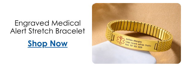 Engraved Medical Alert Stretch Bracelet