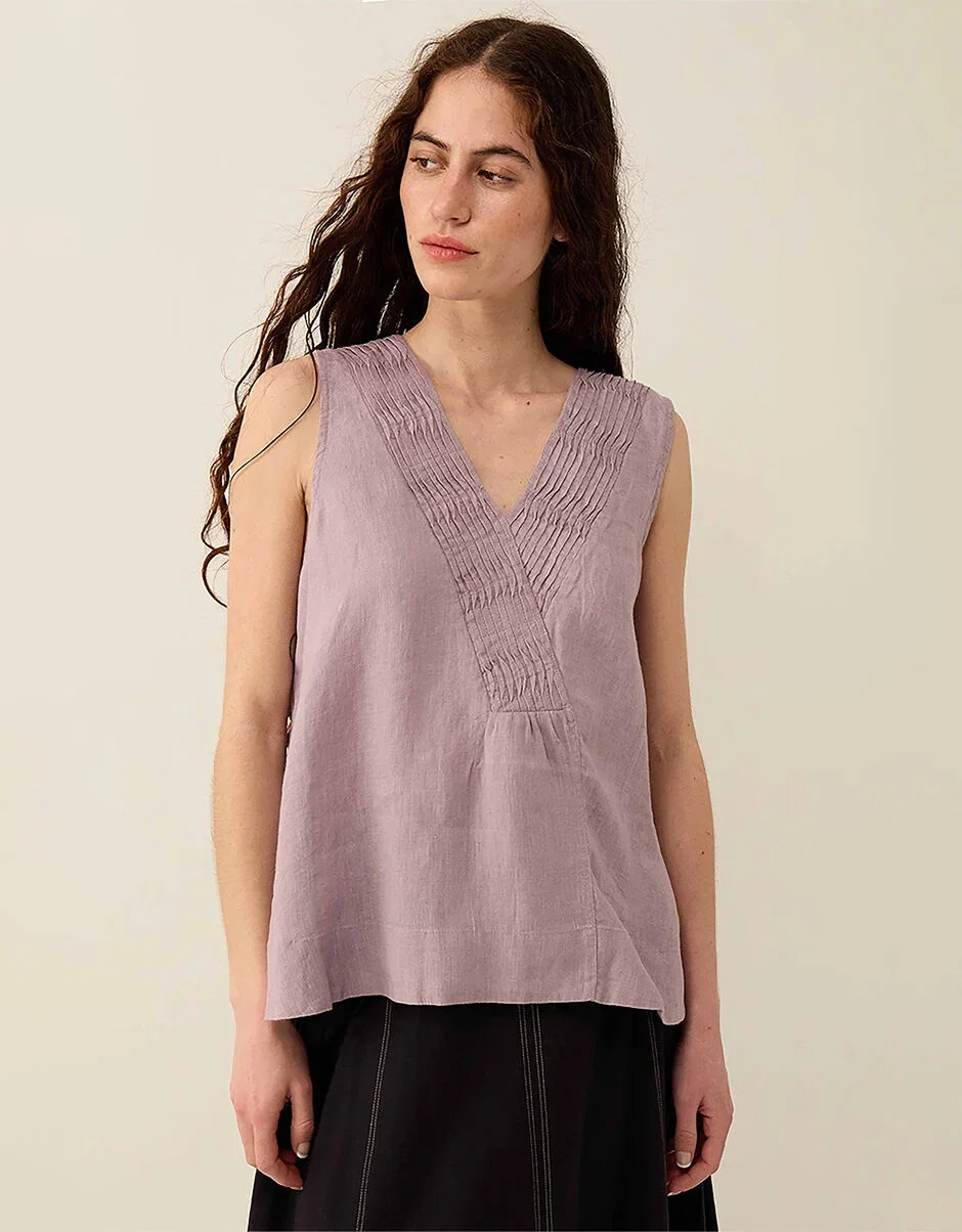 Liza sleeveless linen top