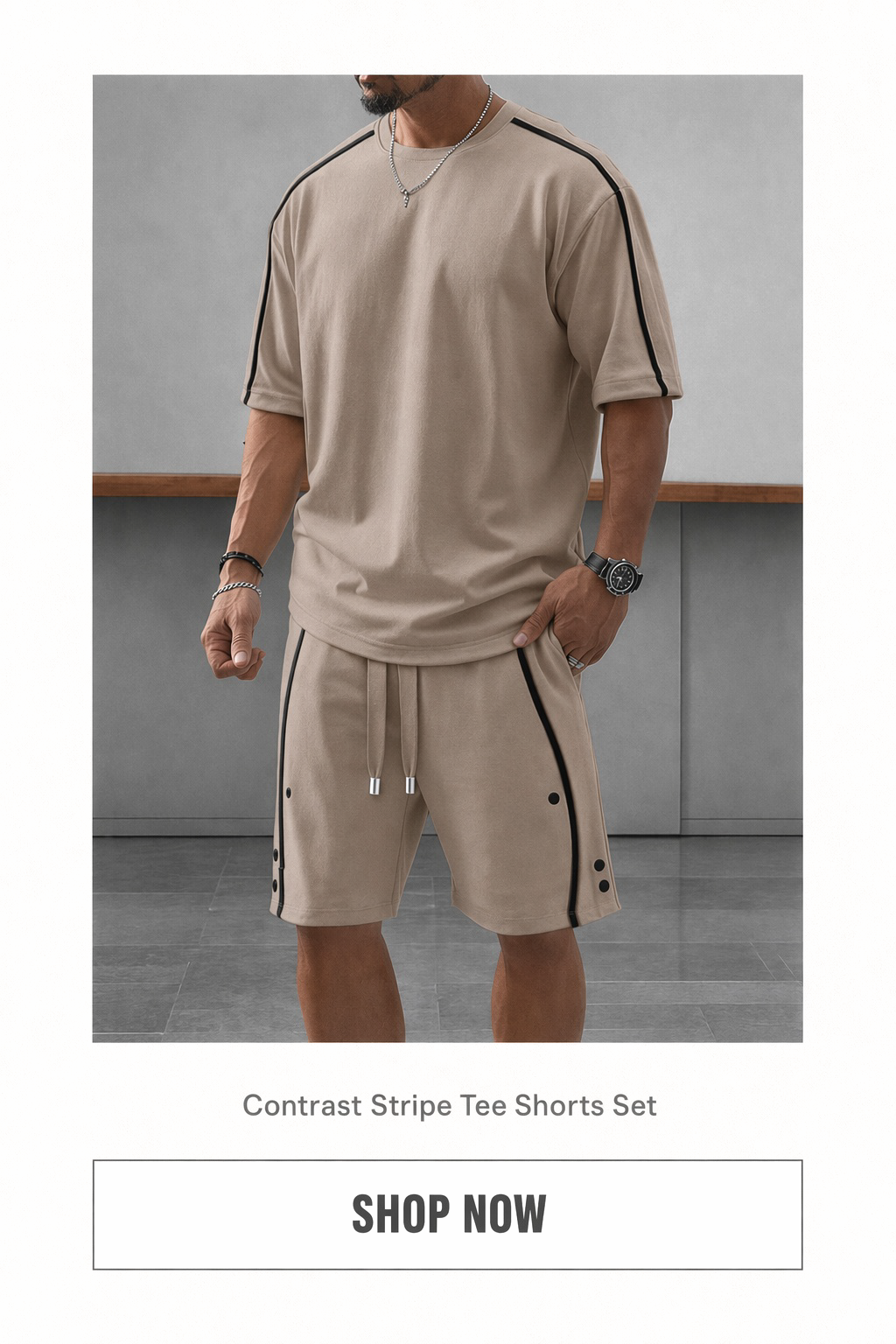casual-loose-contrasct-color-line-sports-set
