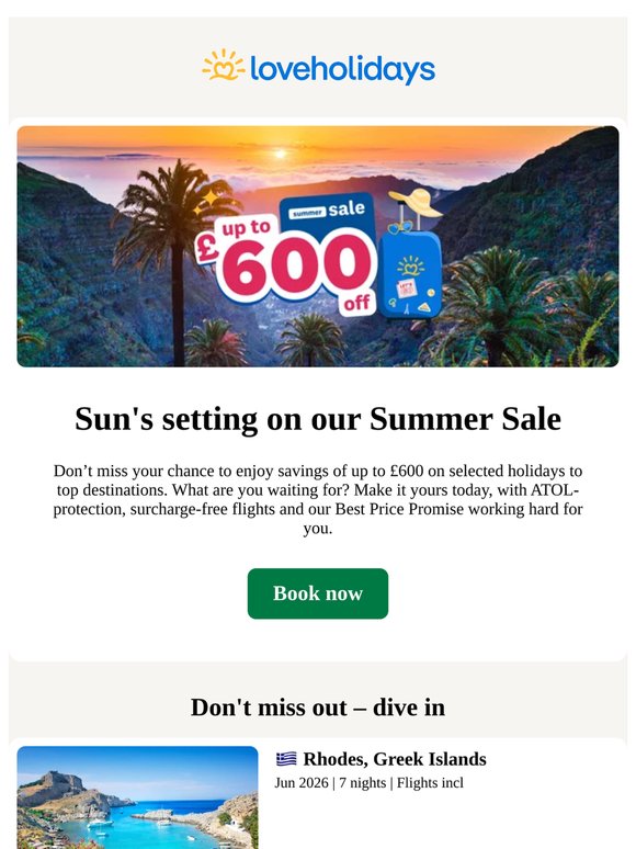 Ends soon: up to £600 off in the Summer Sale 🌅