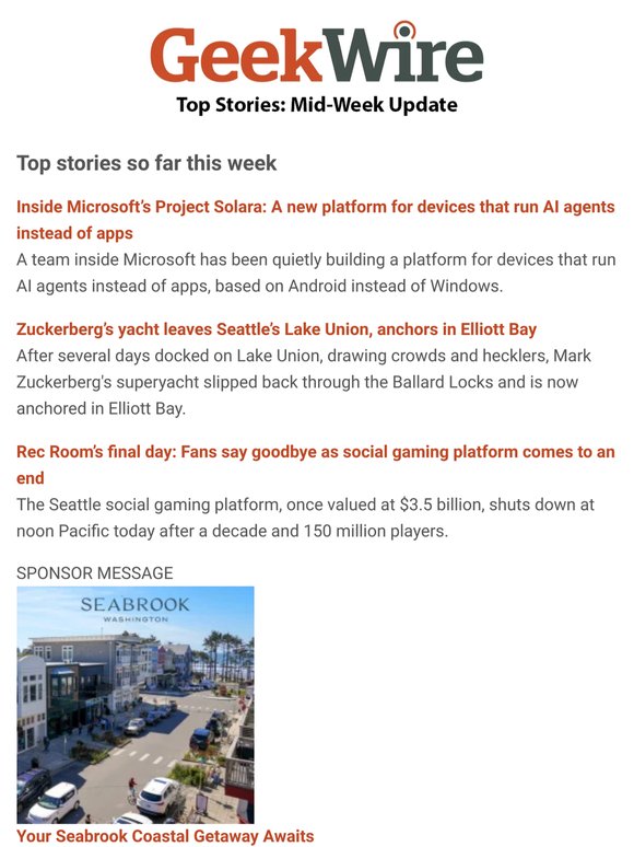 GeekWire Mid-Week Update