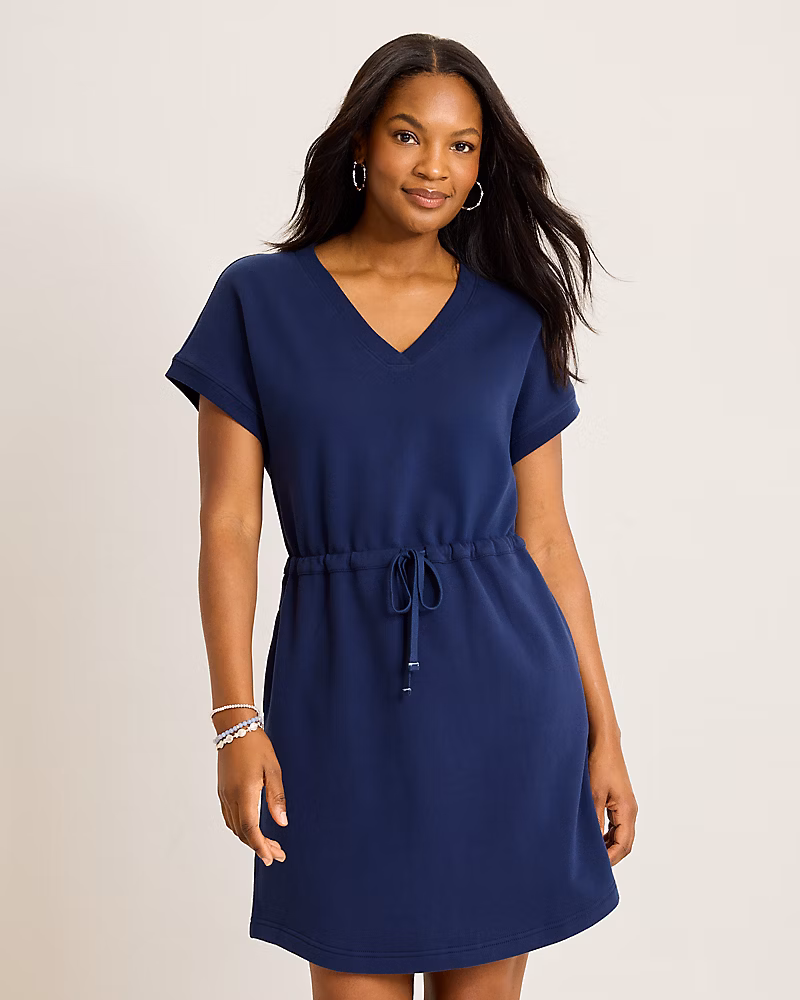 Image of Marina Del Mar V-Neck Cinch-Waist Dress