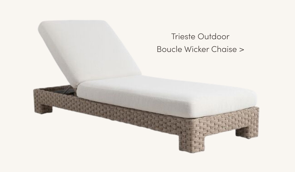 Trieste Outdoor Boucle Wicker Chaise