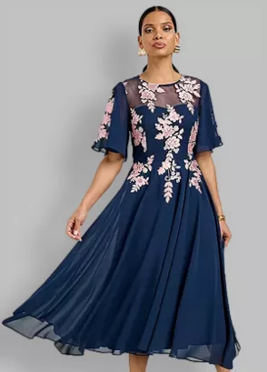 Kaleidoscope Applique Midi Dress