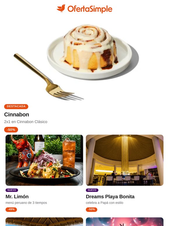 🔥 Cinnabon, Mr. Limón y Dreams Playa Bonita entre los favoritos de la semana