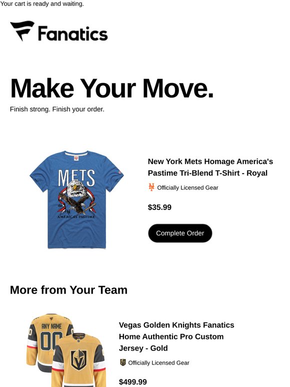 Complete Order: New York Mets Homage America's Pastime Tri-Bl...