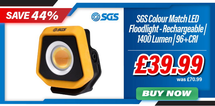 SGS Colour Match LED Floodlight | Rechargeable | 1400 Lumen | 96+CRI
