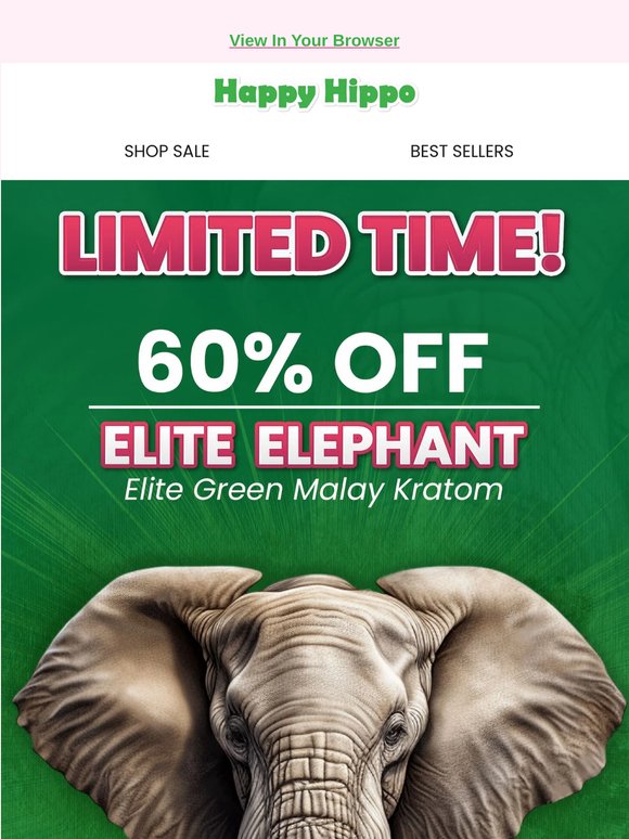 Elite Green Malay Kratom: 60% OFF Sale 🐘