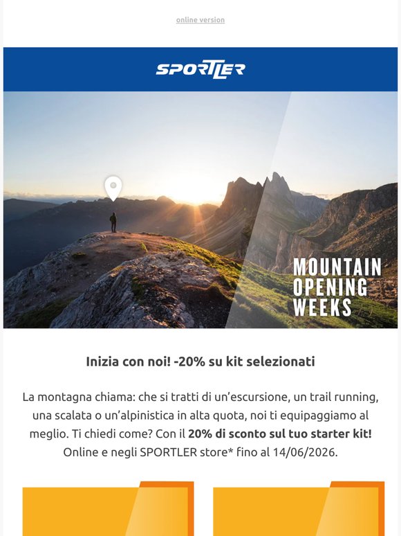 -20% sui kit da montagna!