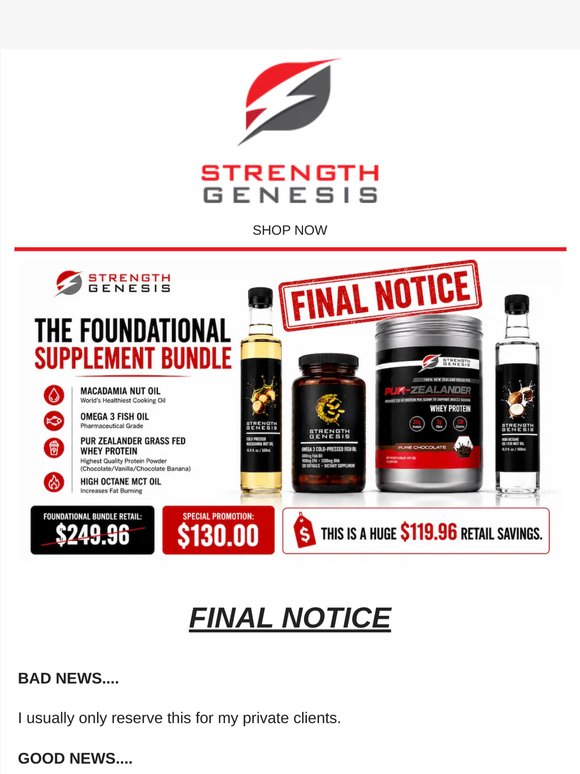 — —, #1 Fat Loss Stack [FINAL NOTICE]