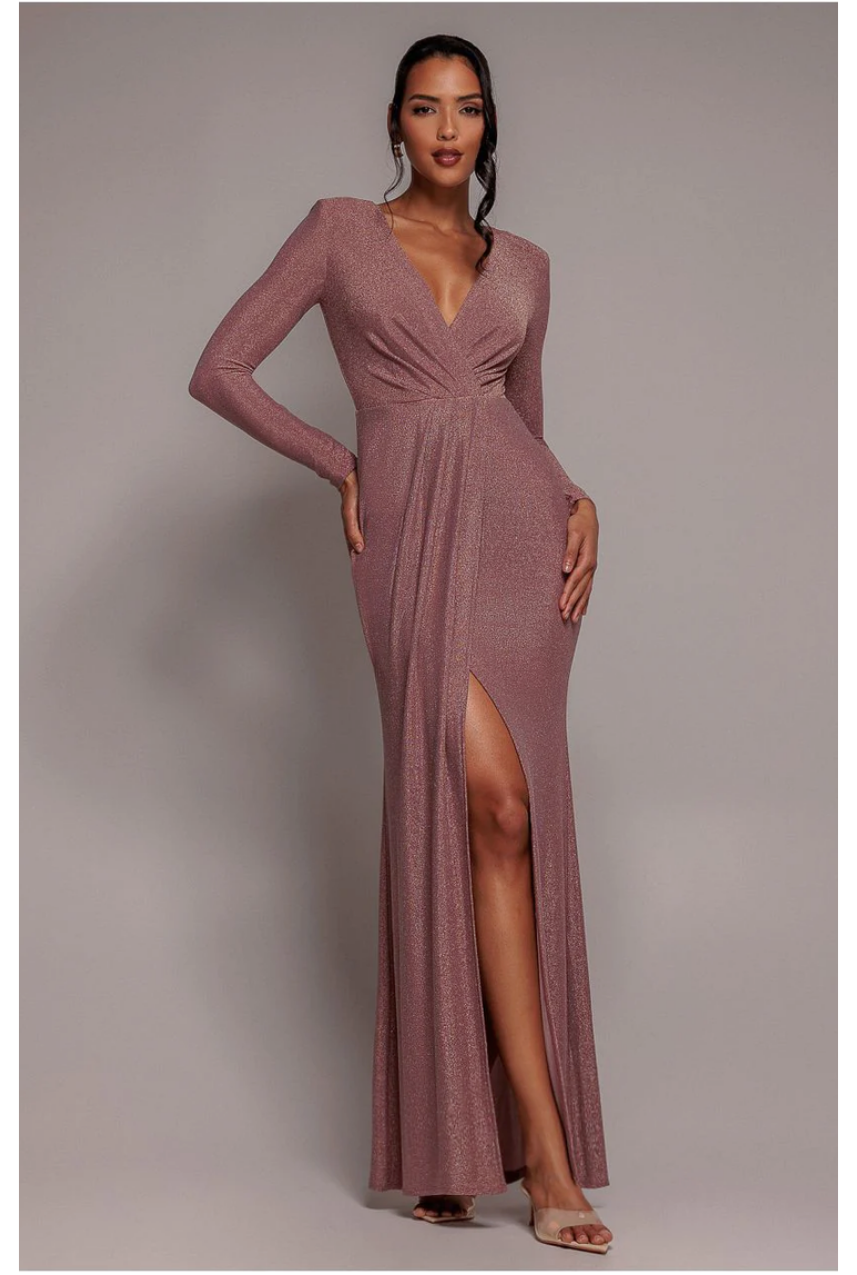 Front Crossover Lurex Split Maxi 