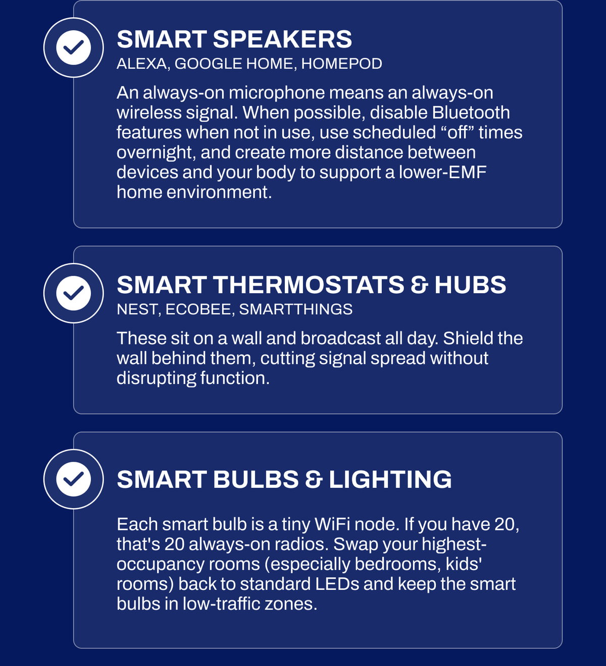 SMART SPEAKERS, SMART THERMOSTATS & HUBS, SMART BULBS & LIGHTING