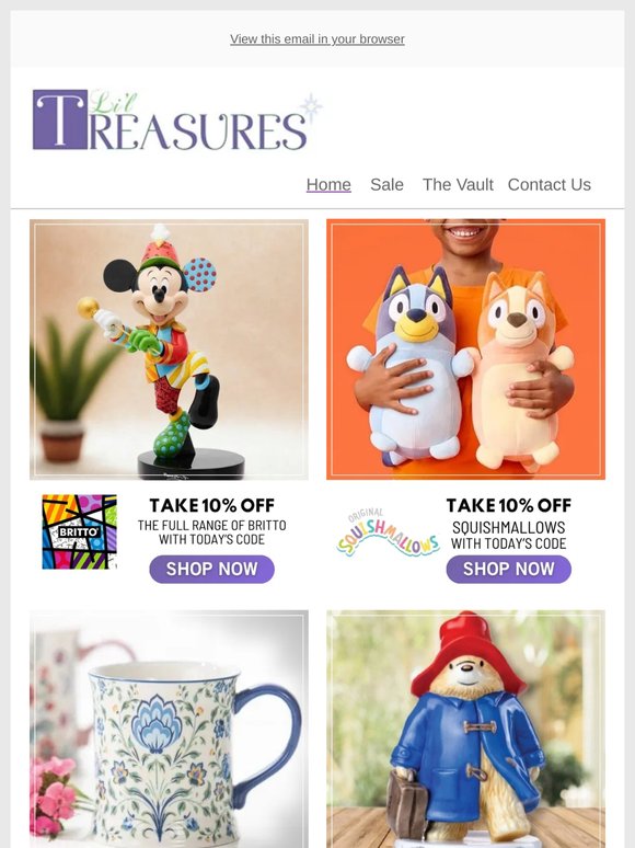 On Sale Tonight 💜 Disney by Britto | Squishmallows | Ashdene | Paddington Bear