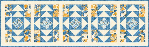 Image of Cheddar Blues  Twilight on the Prairie Table Runner Kit Cotton Fabric Kit