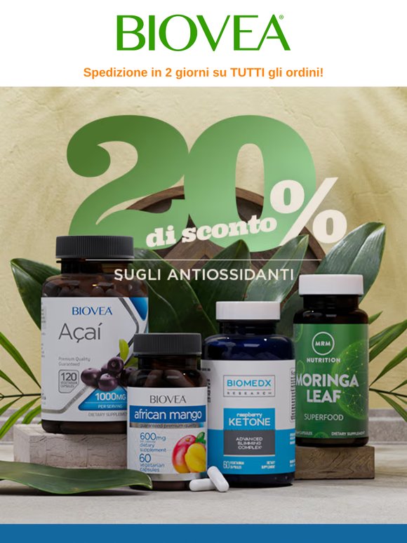 Risparmiate il 22% sugli Antiossidanti! Solo per due giorni!