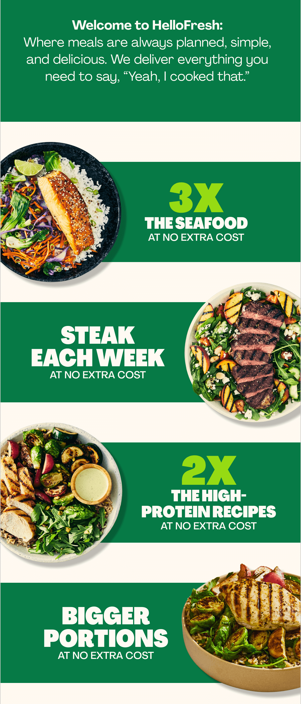 Welcome to HelloFresh! Where meals are always planned, simple and delicious.