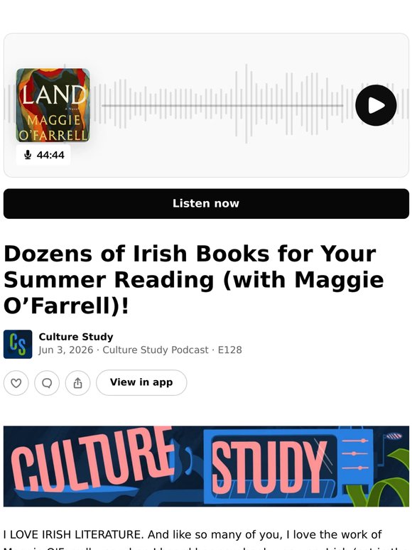 Dozens of Irish Books for Your Summer Reading (with Maggie O’Farrell)!