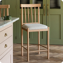 Harvest Upholstered Bar Stool in Natural, Set of 2