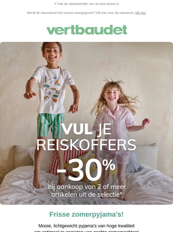 30% korting op ALLE zomerpyjama's