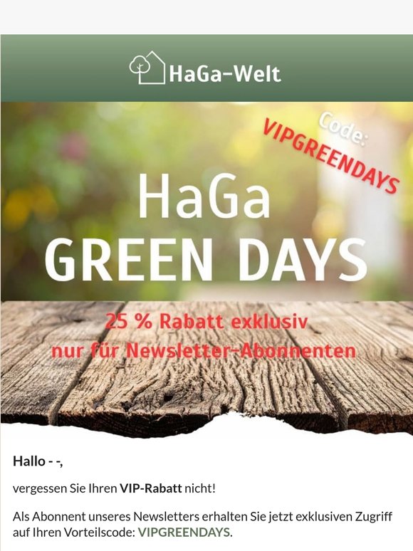 📣Vergessen Sie Ihren 25 % VIP-Rabatt nicht!