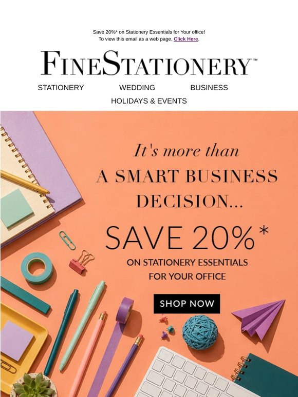 20% Off Business Stationery Essentials