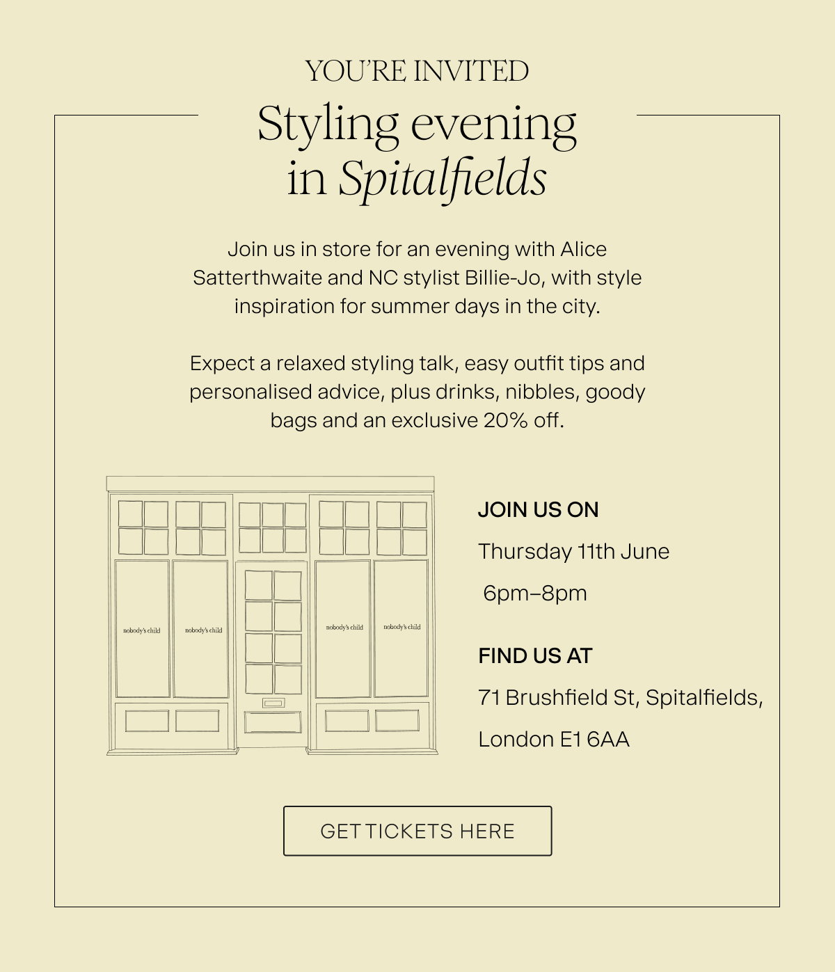 Spitalfields Styling Evening with Alice Satterthwaite